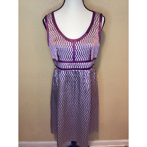 100% Silk Purple/Cream Proenza‎ Schouler for Target Dress, Juniors 7/Women's 4 - Picture 1 of 6